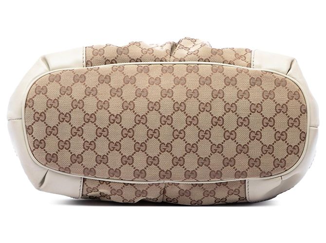 Borsa Gucci GG Canvas Sukey Bianca Bianco - vista 3