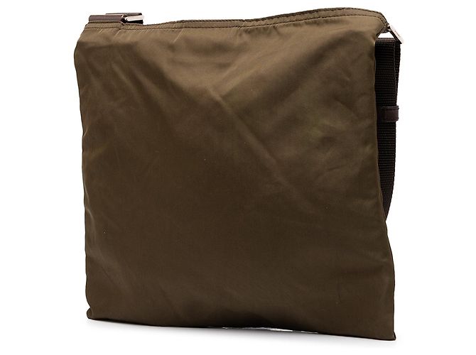 Borsa a tracolla Prada Tessuto marrone con chiusura a zip - vista 2