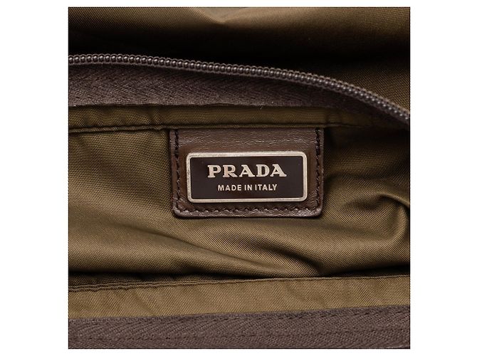 Borsa a tracolla Prada Tessuto marrone con chiusura a zip - vista 5