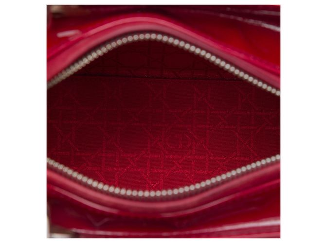 Autre Marque Borsa Lady Dior Medium in pelle vernice Cannage rossa Rosso - vista 4