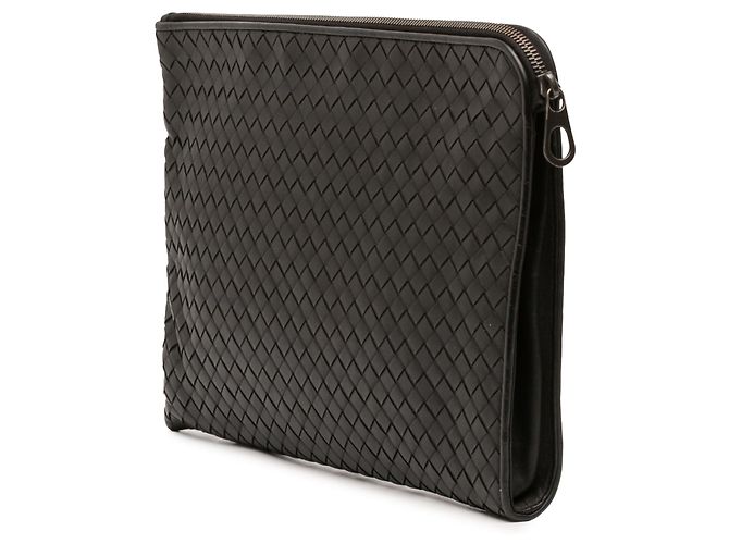 Borsa a pochette Document Case Medium in Nappa Intrecciato Nera Bottega Veneta Nero - vista 2