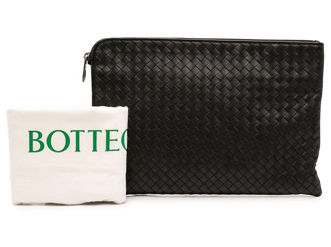 Borsa a pochette Document Case Medium in Nappa Intrecciato Nera Bottega Veneta Nero - vista 7