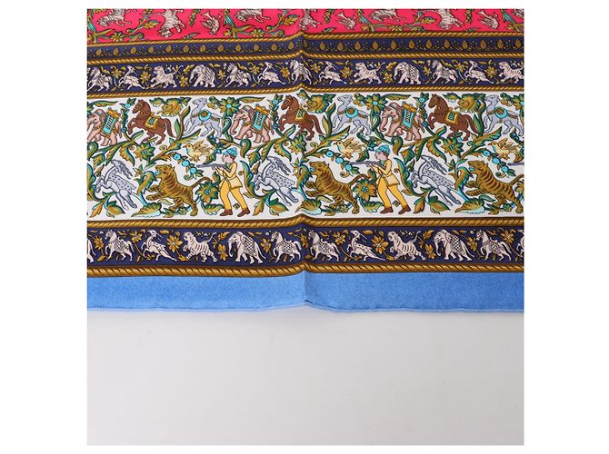 Hermès Carré 90 "CHASSE en INDE" Pañuelo de seda Azul - vista 5