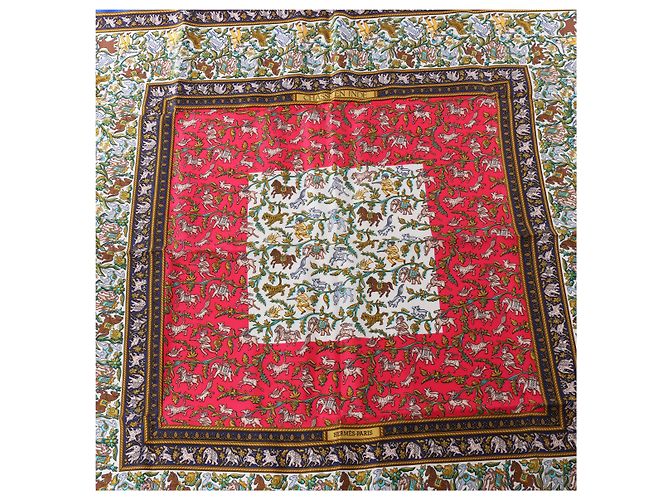 Hermès Carré 90 "CHASSE en INDE" Pañuelo de seda Azul - vista 9