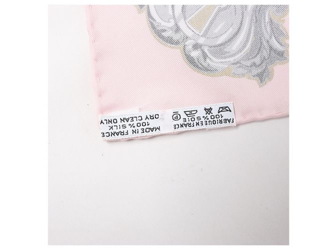 Hermès Carré 90 "LES CLES" Pañuelo de seda en Rosa - vista 12