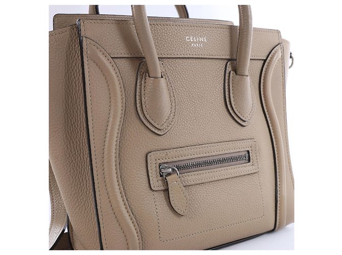 Céline Borsa a mano 2Way Celine Luggage Nano in pelle, Marrone Beige - vista 11