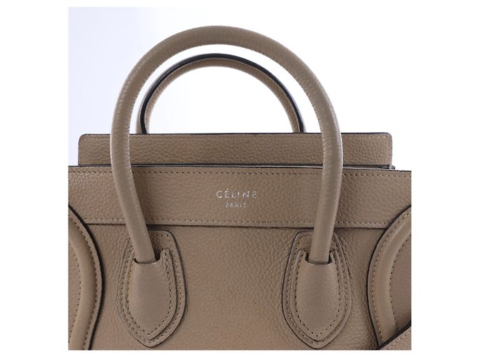 Céline Borsa a mano 2Way Celine Luggage Nano in pelle, Marrone Beige - vista 12