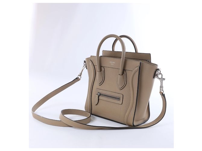 Céline Borsa a mano 2Way Celine Luggage Nano in pelle, Marrone Beige - vista 2