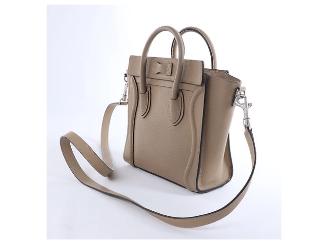 Céline Borsa a mano 2Way Celine Luggage Nano in pelle, Marrone Beige - vista 4