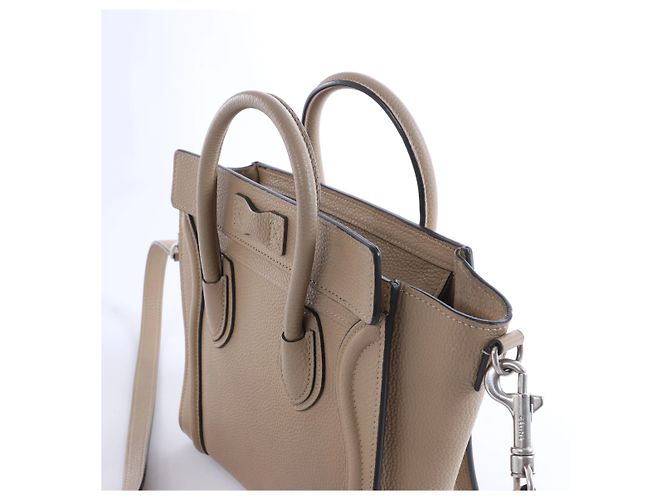 Céline Borsa a mano 2Way Celine Luggage Nano in pelle, Marrone Beige - vista 5
