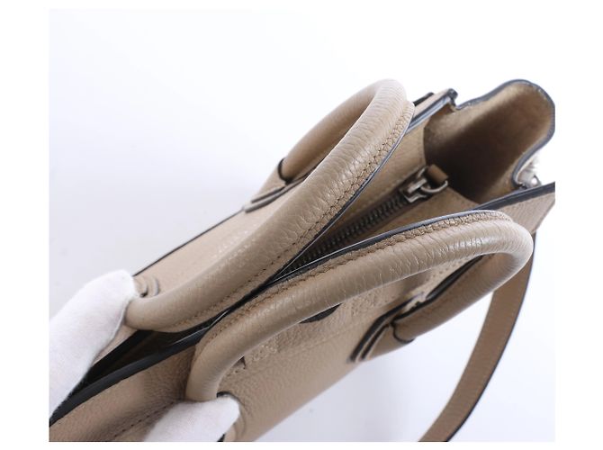 Céline Borsa a mano 2Way Celine Luggage Nano in pelle, Marrone Beige - vista 6