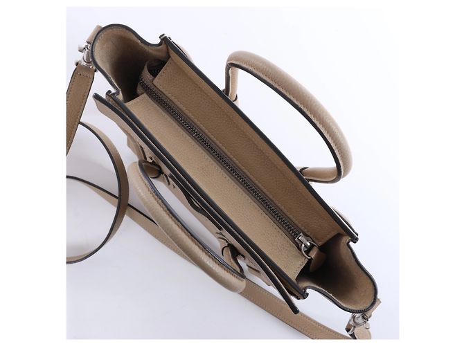 Céline Borsa a mano 2Way Celine Luggage Nano in pelle, Marrone Beige - vista 7