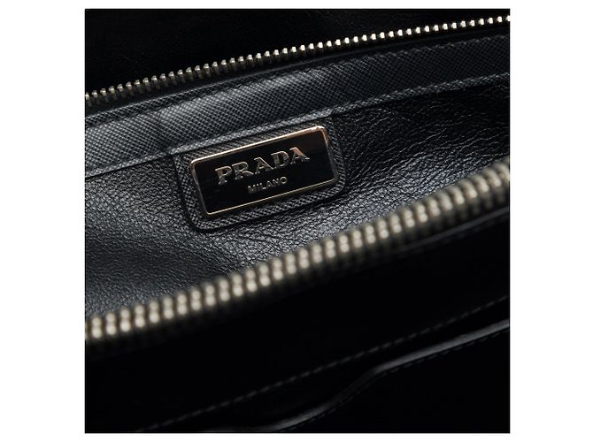 Sac d'affaires Prada en toile gris à imprimé floral - vue 5