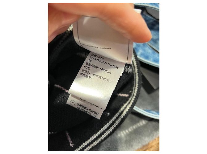Camisola Chanel de cashmere negro con rayas verticales Multicolor - vista 3