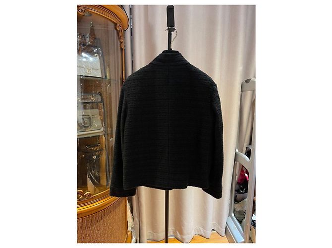 Chanel Jacke aus schwarzem Tweed mit Schleifendetail Mehrfarben - Ansicht 2