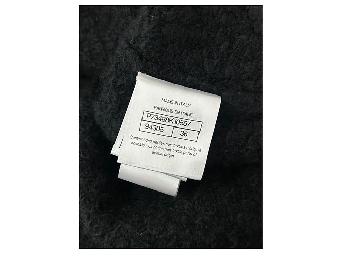 Giacca Chanel in cashmere nero con ricamo camelia Multicolore - vista 6