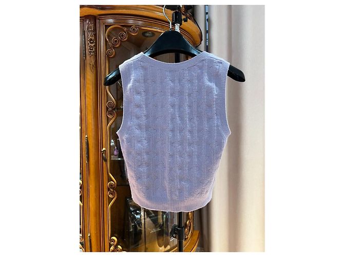 Jersey de Chanel en punto de cachemira morado Multicolor - vista 2
