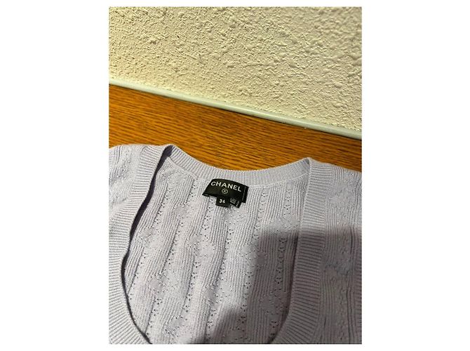 Jersey de Chanel en punto de cachemira morado Multicolor - vista 3