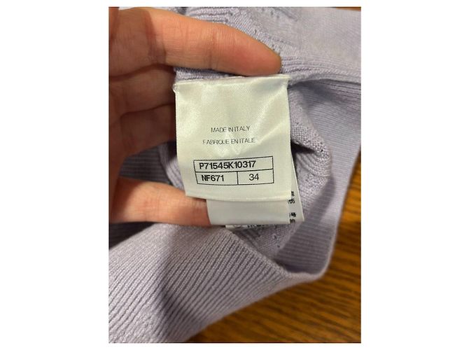 Jersey de Chanel en punto de cachemira morado Multicolor - vista 4