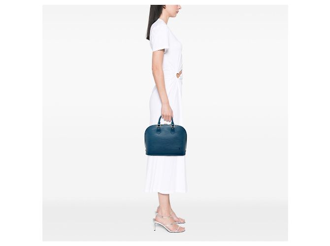 Louis Vuitton Epi Alma PM Handtasche Blau - Ansicht 8
