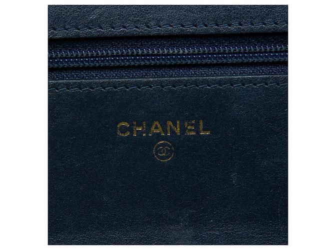 Borsa a tracolla Chanel Boy Wallet on Chain in pelle caviar matelassé blu - vista 5