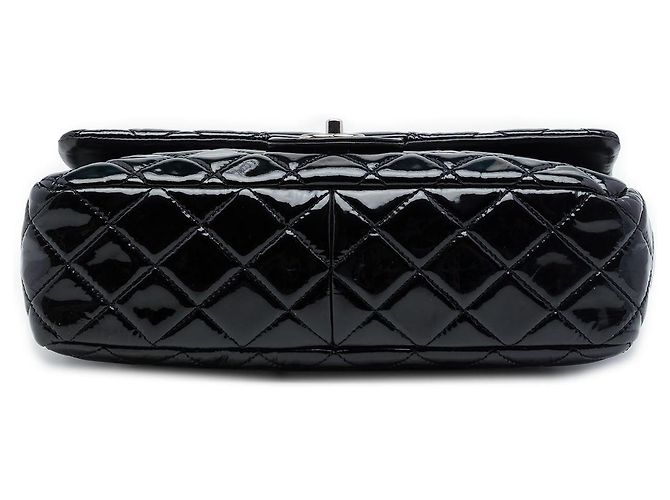 Borsa a tracolla Chanel Jumbo Classic Single Flap in vernice nera Nero - vista 3