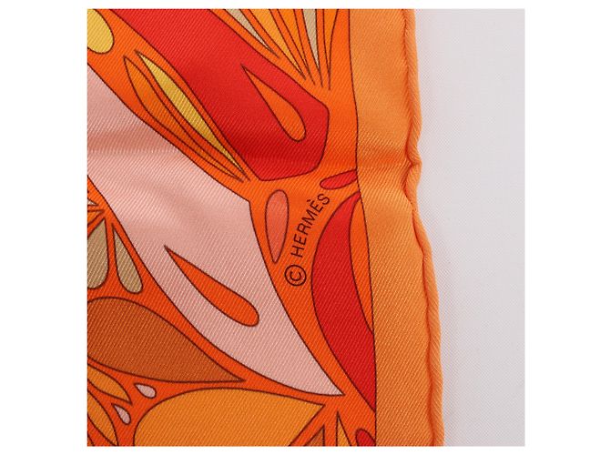 Hermès Carré 70 "MILLEFLEURS DU MEXIQUE" Pañuelo de seda en Orange Naranja - vista 11