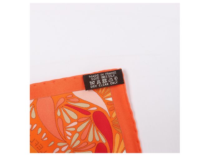 Hermès Carré 70 "MILLEFLEURS DU MEXIQUE" Pañuelo de seda en Orange Naranja - vista 14