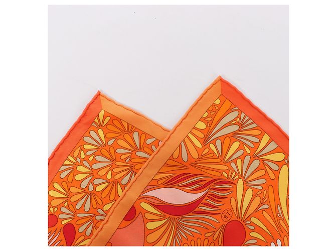 Hermès Carré 70 "MILLEFLEURS DU MEXIQUE" Pañuelo de seda en Orange Naranja - vista 2