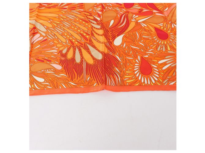 Hermès Carré 70 "MILLEFLEURS DU MEXIQUE" Pañuelo de seda en Orange Naranja - vista 5
