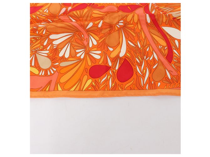 Hermès Carré 70 "MILLEFLEURS DU MEXIQUE" Pañuelo de seda en Orange Naranja - vista 6