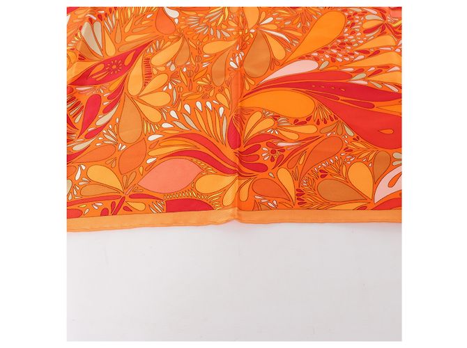 Hermès Carré 70 "MILLEFLEURS DU MEXIQUE" Pañuelo de seda en Orange Naranja - vista 7