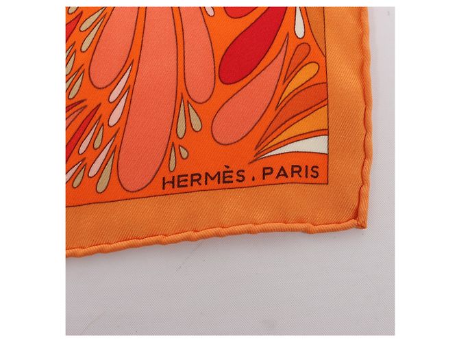 Hermès Carré 70 "MILLEFLEURS DU MEXIQUE" Pañuelo de seda en Orange Naranja - vista 8