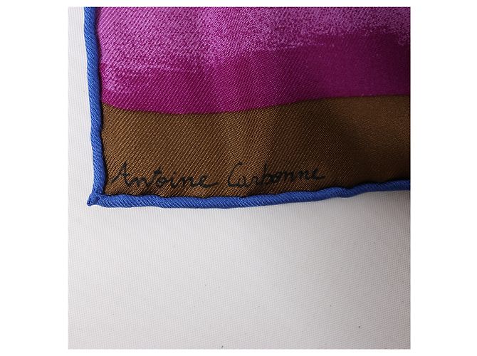 Hermès Carré 90 "AU BOUT DU MONDE" Seidentuch in Purple x Red Lila - Ansicht 10