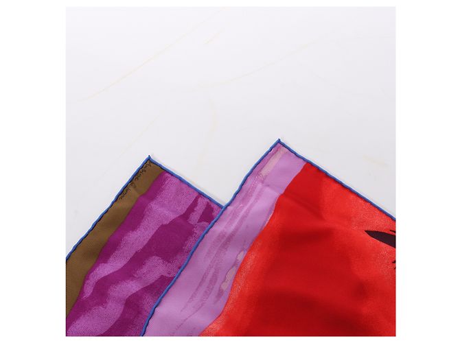 Hermès Carré 90 "AU BOUT DU MONDE" Seidentuch in Purple x Red Lila - Ansicht 2