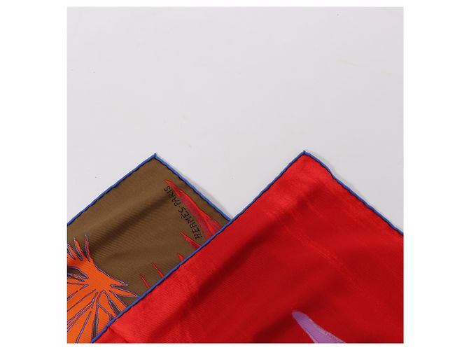 Hermès Carré 90 "AU BOUT DU MONDE" Seidentuch in Purple x Red Lila - Ansicht 3