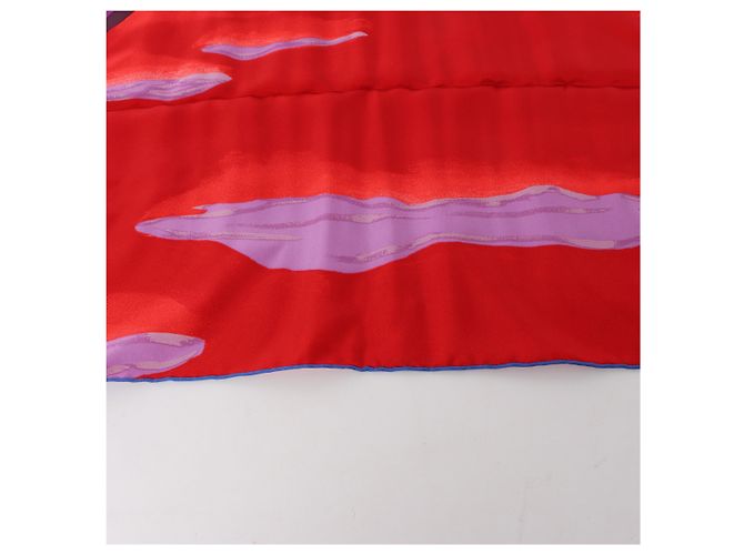Hermès Carré 90 "AU BOUT DU MONDE" Seidentuch in Purple x Red Lila - Ansicht 5