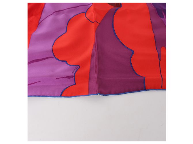 Hermès Carré 90 "AU BOUT DU MONDE" Seidentuch in Purple x Red Lila - Ansicht 6