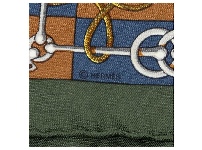 Pañuelo de seda Hermès Cliquetis Verde - vista 2