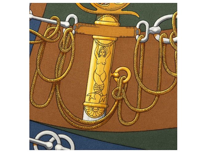 Pañuelo de seda Hermès Cliquetis Verde - vista 5