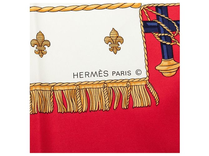 Foulard di seta rosso Hermès Vue Du Carrosse De La Galere La Reale 90 Scarves - vista 2