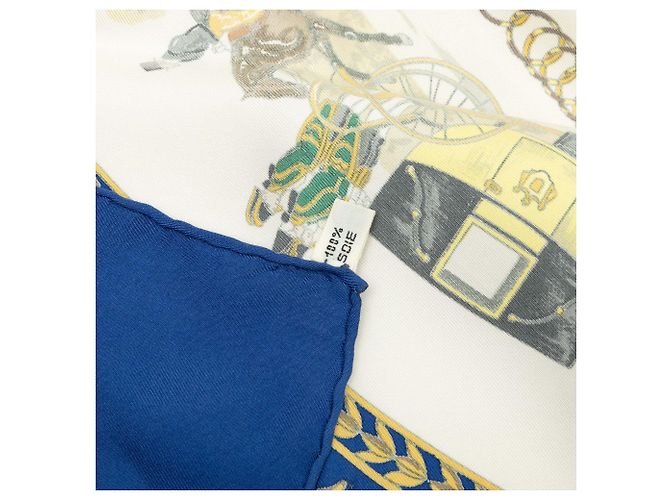 Hermès La Promenade De Longchamps Seidentuch Blau 90 - Ansicht 4
