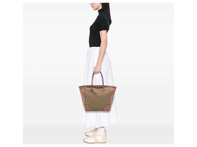 Borsa Tote Gucci GG Canvas Bree Beige - vista 6