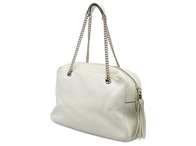 Borsa a tracolla Soho in pelle di vitello bianca Gucci con catena Bianco - vista 2