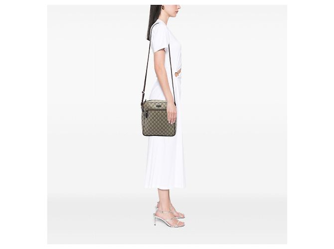 Borsa a tracolla Gucci GG Supreme Beige - vista 5