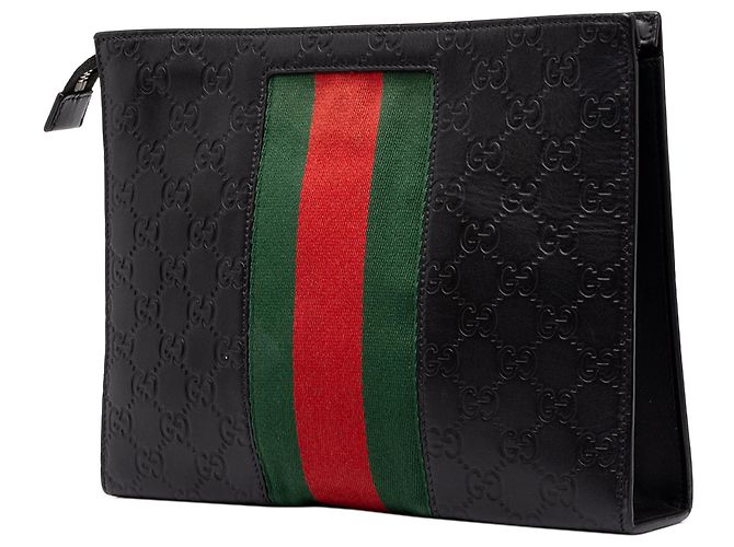 Clutch Gucci Guccissima Web nera Nero - vista 2