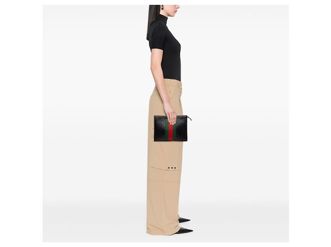 Clutch Gucci Guccissima Web nera Nero - vista 6