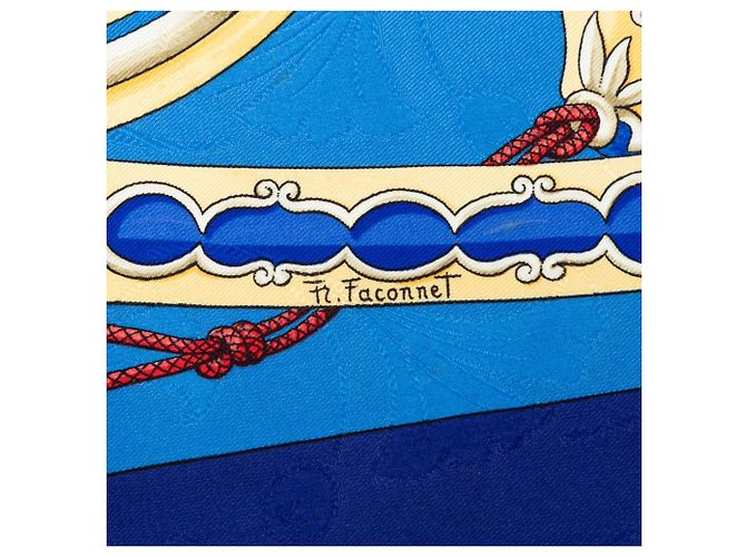 Foulard di seta Hermès Daimyo Blu 90 Scarves - vista 3