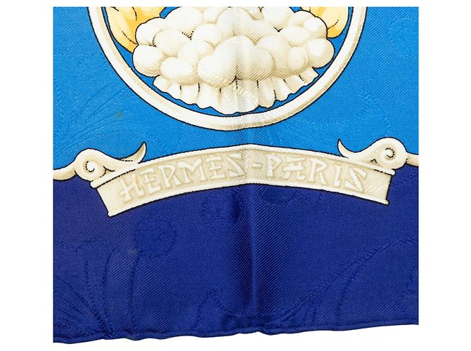 Foulard di seta Hermès Daimyo Blu 90 Scarves - vista 5