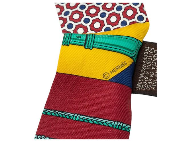 Pañuelo Twilly Hermès Clic Clac Modern Cannage Rojo Roja - vista 5